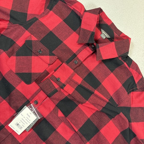 Eddie Bauer Tops - Eddie Bauer Buffalo Plaid Red Check Classic Fit Button Up Top Women Size M NWT